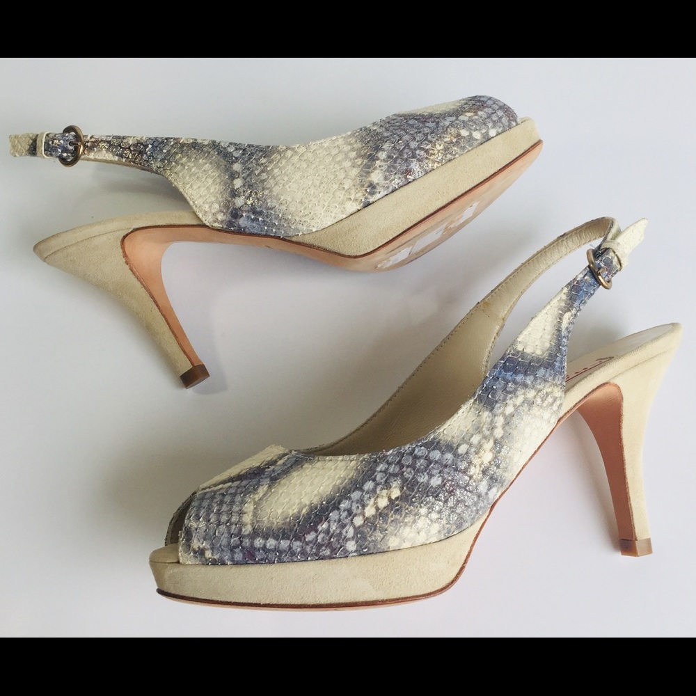 Vintage Chantal Italian Peep Toe Heels Pumps